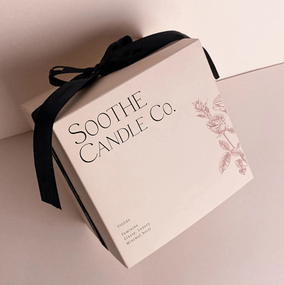 Soothe Candle Co. Branding Moodboard and Packaging box packaging branding design candle box packaging candle packaging illustration packaging moodboard candle