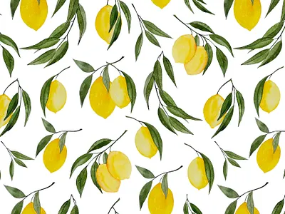 "Citrus Summer" Bright lemon pattern, perfect for home textiles artisticpattern citrusdesign design designinspiration dribbbleart freshdesign fruitdesign homedecorart homeutensilsdesign illustration lemonpattern mockupshowcase pattern printdesign seamlespattern textilepattern typography watercolorprint