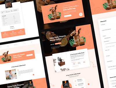 Coffee Landing page (Sales Funnel) branding design graphic design shop slider ui ux web design website