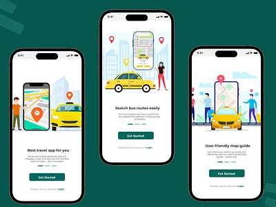 Onboarding screen design ui ux vector