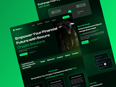 Crypto-Exchange website UI Design crypto design graphic design landing page nft ui ui design user interface ux