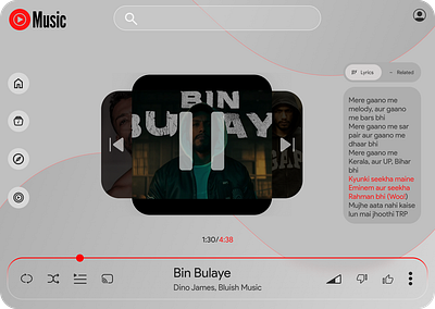 Youtube Music UI Redesign. design music player redesign ui ux web web design youtube youtube music