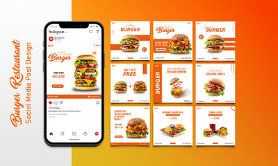 BURGER SOCIAL MEDIA DESIGN burger burger post design creative design pizza post design resturent post design social media design somed