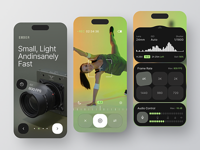 Ember – Wireless Camera Control App aperture app b2b camera control controller dashboard fujifilm ios mobile record recording remote saas smart software tool ui ux video