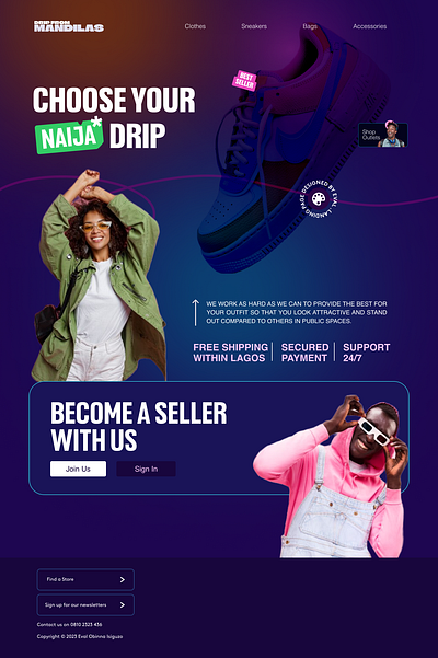 Landing Page for a fashion brand branding graphic design landingpage ui