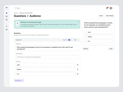 Mesasure Customer Effort answers ask audience clean colors customer customers dashboard design effort irakli lolashvili measure minimalistic quetstions search toggle ui welcome