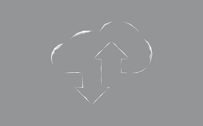 Cloud technologies, vector illustration. down future typography