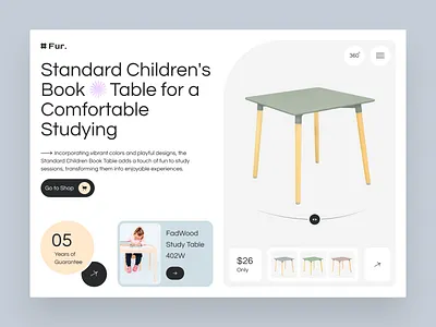 Fur - E-commerce Website children creative design ecommerce ecommerce website furniture hero landing page minimal online online shop purchase sell store ui user interface ux web design website