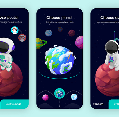 Mobile App Earth app awesome creative design illustration logo minimalistic modern neon new typography ui ux vector