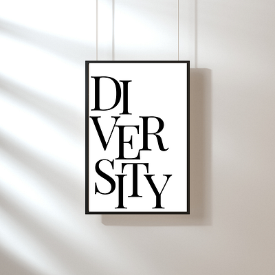 Diversity Wall Art black and white design diversity graphic design illustration simplicity typography
