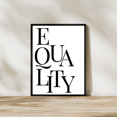 Equality Wall Art black and white design diversity equality graphic design illustration simplicity