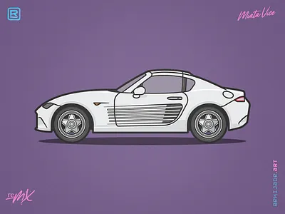 reMX - Miata Vice 80s car ferrari illustration miami miata mx5 sportscar vector vice white