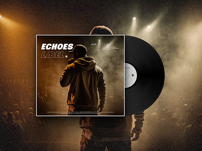 Echoes Label - Vol 01 black branding design figma graphic graphic design music rap rap artist rap label record player