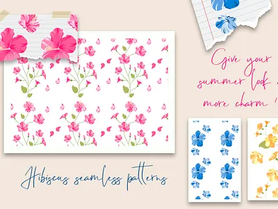Give your summer look more charm ! design fabricdesign fashion flowers graphic design hibiscus hibuscusflowers illustration illustrator pattern seamlesspattern vector woman