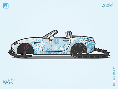 reMX - Frostbite arctic blue car ice illustration mashup mazda miata mx5 snow winter