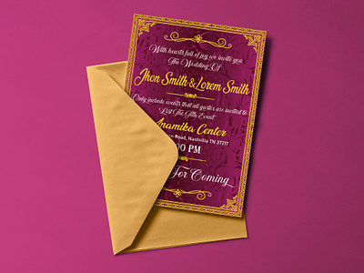 Wedding Invitation card graphic design invitation card marriage mock up party template wedding card