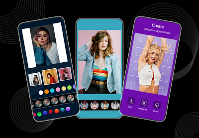 IG Profile Story - No Crop Square Fit, Giant Grid color crop design edit figma filter giant grid graphic design ig profile ig story illustration instagram post ios mobile app profile maker share story maker ui uiux