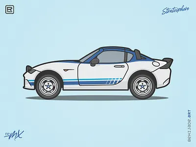 reMX - Stratosphere blue car illustration lancia mashup mazda miata motorsport mx5 offroad racing rally stratos white