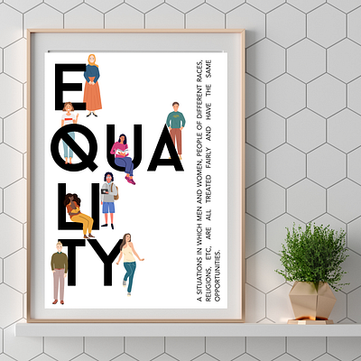 Equality definition wall art colorful definition design diversity equality graphic design illustration simplicity