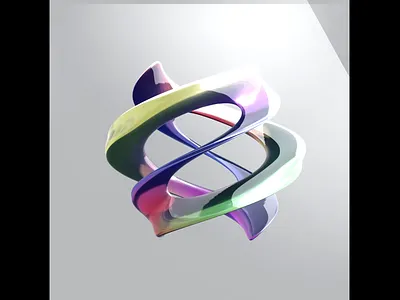3D model of holographic abstraction, animation, 3D Blender 3d advertising banner concept design