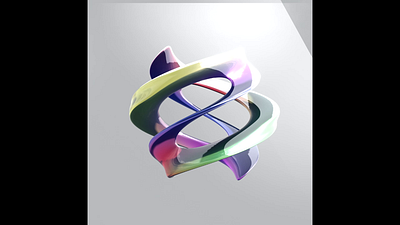 3D model of holographic abstraction, animation, 3D Blender 3d advertising banner concept design