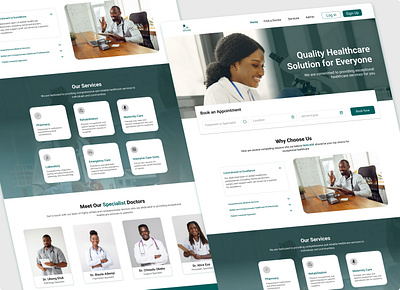 IMACARE Hospital Website Landing Page appointment booking branding doctors home page hospital interface landing page medical care medical history medicine patient prescriptions records scheduling services ui user experience ux website