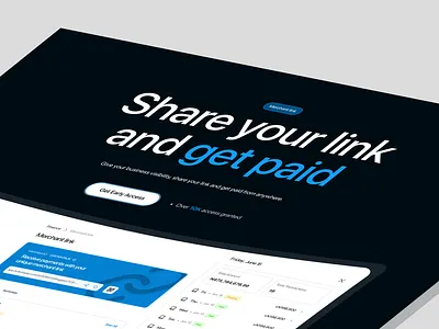 Links design hero hero section link merchant merchant link paid product design share share link transactions ui ui design ux design web design