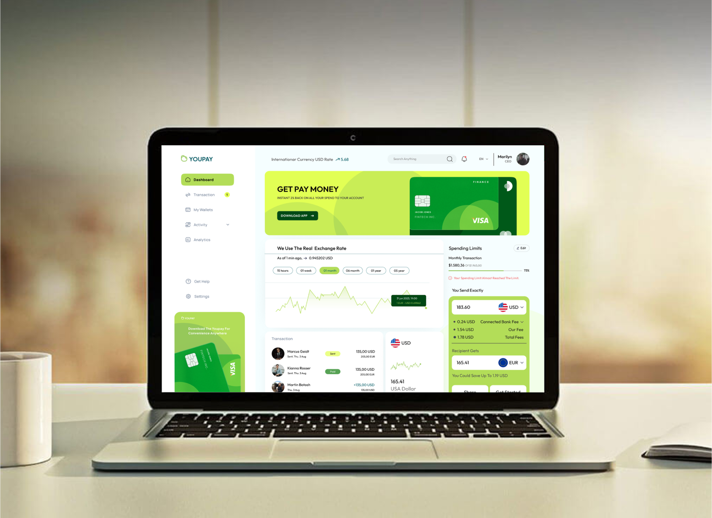 Online Payment Dashboard UI Design by Habibur Rahman | UI/UX & Brand ...