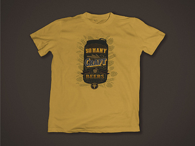 So Many Craft Beers t-shirt beer beer art branding goblet gold lettering many mockup shop t shirt typography vector vintage