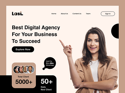 Digital Agency Website Lending Page branding design graphic design illustration logo typography ui ux vector xd