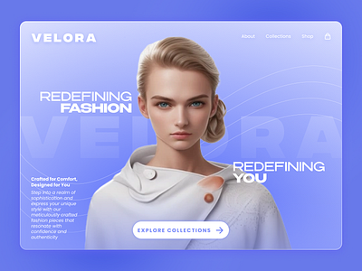 Velora: Landing Page for a Fashion Website concept creative design fashion kavizo landing page modern purple sleek ui ux website