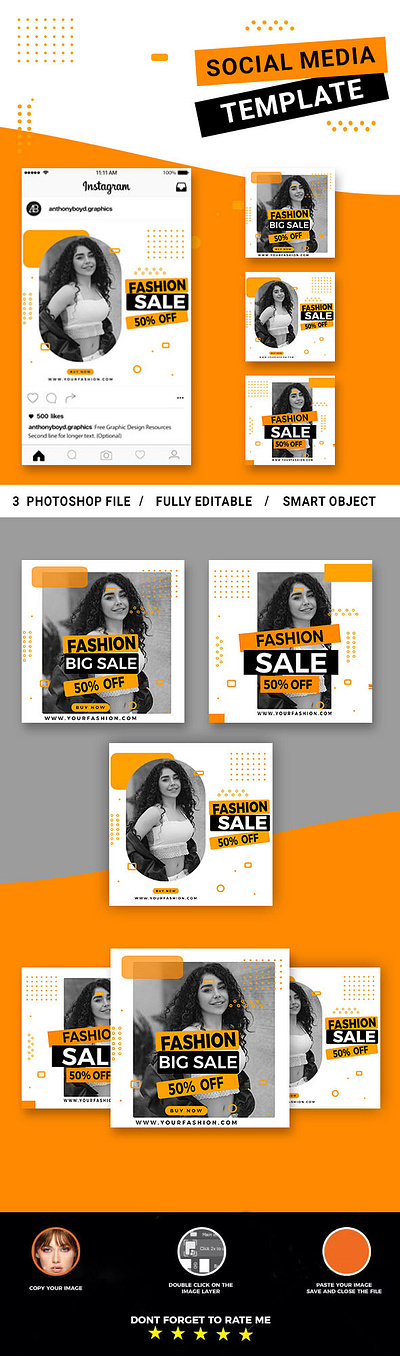 Fashion Sale Instagram Post Template ads banner banner ads instagram post instagram post template