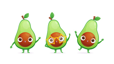 Avocado avocado character cute logo