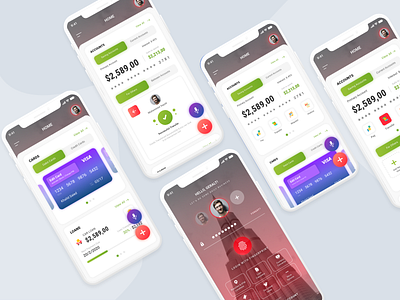 Banking App branding design graphic design illustration logo typography ui ux vector xd