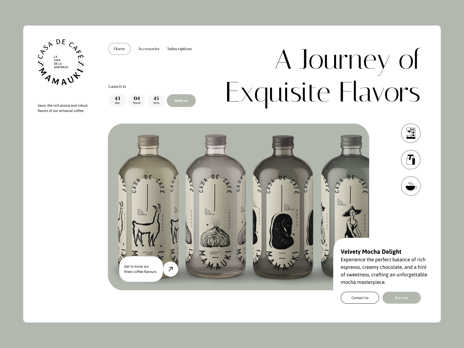 Mamauki coffee landing page 3d 3d product animation coffee coffee animation coffee roasters coffee website design flat illustration landing page landing page design logo minimal mocha soda ui ui design ux ux design