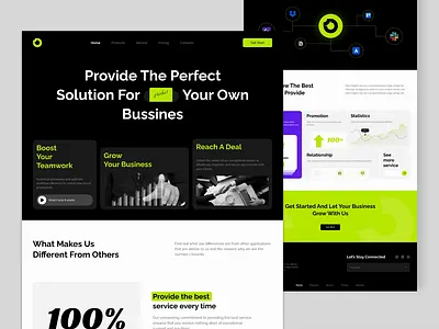 Probiz - Bussiness Concultant animation bussiness clean design component design homepage integration interaction landing page management motion profile company site statistics tools ui design ui ux web animation web design webpage