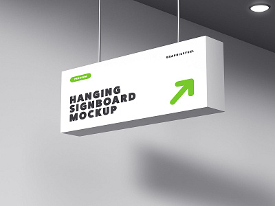 Hanging Signboard Mockup hanging sign