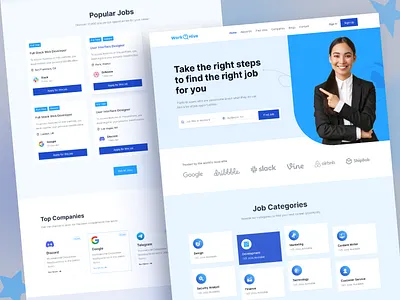 WorkHive - Minimalist Job Portal Landing Page career search employment find job website hiring job job application job directory job hunt job interview website job opportunity job portal job posting job search job seeker job site job vacancy website landing page rkbabor ui web design