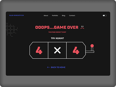 Page 404 404 contrast design developer front enf game page404 portfolio ui ux webdesign