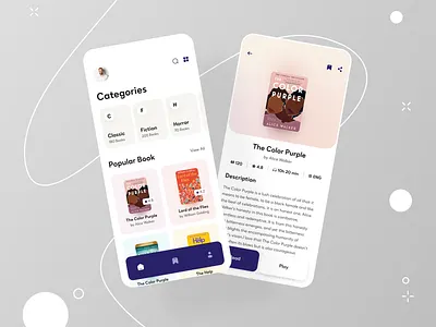 E-Book Mobile App - UX/UI android app app design application audio audiobooks book book app books ebook ios listening mobile mobile app read reader reader app