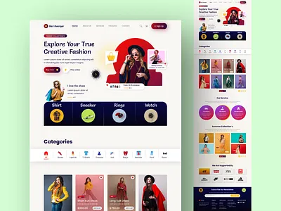 Red Avenger - E-Commerce Web Design beauty clothes e commerce ecommerce fashions landing page onlineshop shop style uiux web design website website design