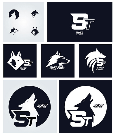 Logos ( SwepTails ) 2d app branding design graphic design illustration logo wolf