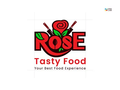 Rose Tasty Food | logo design for Restaurant . adobe app icon brand identity branding concept creative design food logo graphic design illustration knife logo letter logo logo logo design logos minimal logo restaurant logo rose logo shop logo website logo