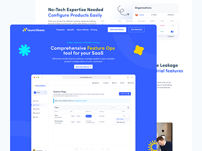 launchbees - Feature Ops for SaaS branding features interaction landing launhbees saas saas platform web