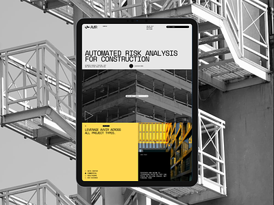 Avir - Risk Analysis for Construction | Brand, Website analytics construction construction website design industrial minimal risk tech ui ux web website