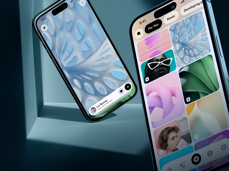 MEM UI kit – stories for messenger app app application glassdesign ios messenger mobile moodboard stories tags ui ux vibrant
