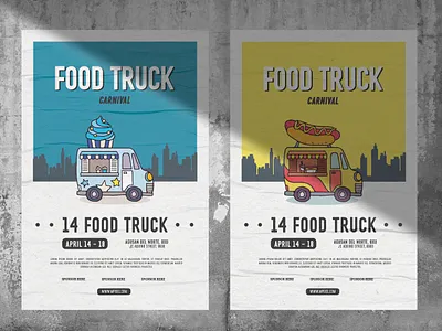 Food Truck Poster design graphic design illustration poster typography