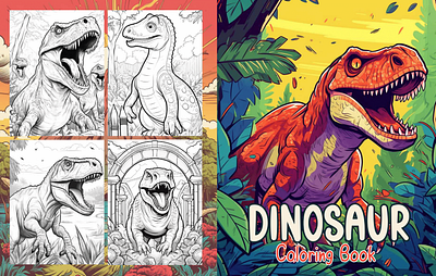 Dinoause Cover for coloring Book activity book adults coloring book coloring book coloring page design graphic design illustration kids coloring ui