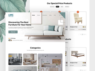 Furniture Landing Page Design branding design furniture graphic design landing design modern design ui ux