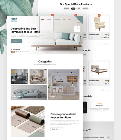 Furniture Landing Page Design branding design furniture graphic design landing design modern design ui ux